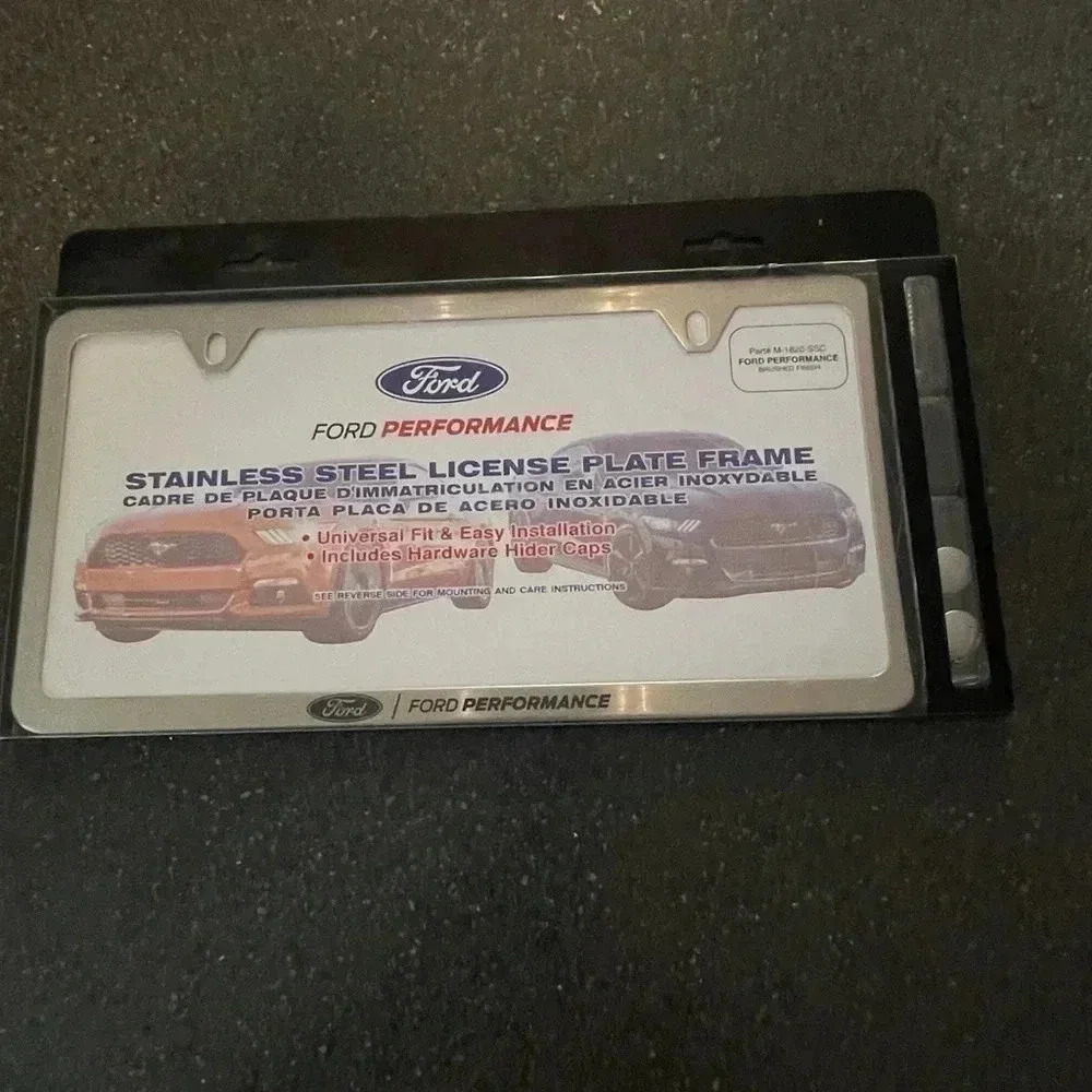 NEW Mustang, F-150, FORD PERFORMANCE Black Stainless Steel License Plate Frame